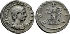 Roman Imperial Coins AQUILIA SEVERA (Augusta, 220-221 & 221-222). Denarius. Rome. Obv: IVLIA AQVILIA SEVERA AVG. Draped bust right. Rev: CONCORDIA. Concordia standing left, holding double cornucopia a