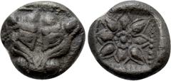 The Plankenhorn Collection of Ionian Coins IONIA. Miletos. 1/16 Stater (Late 6th-early 5th centuries BC). Obv: Facing head of lion or panther. Rev: Stellate design, pelleted border around; all within 