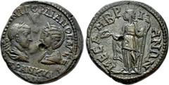 Roman Provincial Coins THRACE. Mesambria. Gordian III with Tranquillina (238-244). Ae. Obv: AVT K M ANT ΓOPΔIANOC AVΓ CEB / TPANKVΛΛINA. Laureate, draped and cuirassed bust of Gordian and draped bust 