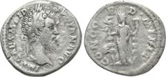 Roman Imperial Coins DIDIUS JULIANUS (193). Denarius. Rome. Obv: IMP CAES M DID IVLIAN AVG. Laureate head right. Rev: CONCORD MILIT. Concordia standing left, holding aquila in each hand. RIC 1. Condit