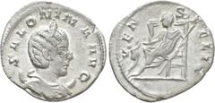 Roman Imperial Coins SALONINA (Augusta, 254-268). Antoninianus. Colonia Agrippinensis. Obv: SALONINA AVG. Diademed and draped bust right set on crescent. Rev: VENVS FELIX. Venus seated left, holding a