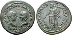 Roman Provincial Coins THRACE. Anchialus. Gordian III, with Tranquillina (238-244). Ae. Obv: AVT K M ANT ΓOPΔIANOC AVΓ CAB / TPANKVΛΛINA. Draped busts of Gordian, laureate and cuirassed, and Tranquill