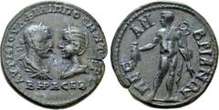 Roman Provincial Coins THRACE. Mesambria. Philip I 'the Arab', with Otacilia Severa (244-249). Ae. Obv: ΑΥΤ Μ ΙΟΥΛ ΦΙΛΙΠΠΟC Μ WΤ ϹEΒΗΡΑ ϹEΒ. Laureate, draped and cuirassed bust of Philip and draped bu