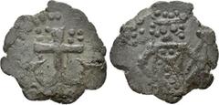 Medieval Coins BULGARIA. Second Empire. Ivan Aleksandar (1331-1371). Trachy. Cherven. Obv: Cross pattée set on floral base. Rev: Half-length facing bust of Ivan Aleksandar, holding cross-tipped sceptr