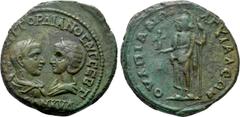 Roman Provincial Coins THRACE. Anchialus. Gordian III, with Tranquillina (238-244). Ae. Obv: ΑΥΤ Κ Μ ΑΝΤ ΓΟΡΔΙΑΝΟC ΑΥΓ CΕΒ ΤΡΑΝΚΥΛΛΙΝΑ. Draped busts of Gordian, laureate, draped and cuirassed, and Tra