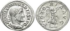 Roman Imperial Coins MAXIMINUS THRAX (235-238). Denarius. Rome. Obv: IMP MAXIMINVS PIVS AVG. Laureate, draped and cuirassed bust right. Rev: VICTORIA AVG. Victory advancing right, holding palm branch 