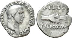 Roman Imperial Coins VITELLIUS (69). Denarius. Rome Obv: A VITELLIVS GERMANICVS IMP. Bare head right. Rev: FIDES / EXERCITVVM. Clasped hands. RIC² 67. Condition: Near very fine. Weight: 3.07 g. Diamet