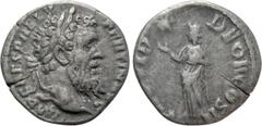Roman Imperial Coins PERTINAX (193). Denarius. Rome. Obv: IMP CAES P HELV PERTIN AVG. Laureate head right. Rev: PROVID DEOR COS II. Providentia standing left, raising one hand toward star to upper lef