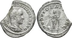 Roman Imperial Coins GORDIAN II (238). Denarius. Rome. Obv: IMP M ANT GORDIANVS AFR AVG. Laureate, draped and cuirassed bust right. Rev: PROVIDENTIA AVGG. Providentia standing left, holding cornucopia