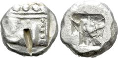 Greek Coins LYCIA. Phaselis. Stater (Circa 530-500 BC). Obv: Prow of galley left, terminating in forepart of boar. Rev: Rough incuse square. Heipp-Tamer series 3. Condition: Near very fine. Weight: 11