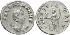 Roman Imperial Coins SALONINA (Augusta, 254-268). Antoninianus. Rome. Obv: SALONINA AVG. Diademed and draped bust right, set on crescent. Rev: VENVS VICTRIX. Venus standing left, holding helmet and sc