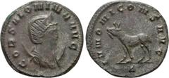 Roman Imperial Coins SALONINA (Augusta, 254-268). Antoninianus. Rome. Obv: COR SALONINA AVG. Diademed and draped bust right, set on crescent. Rev: IVNONI CONS AVG / Δ. Goat standing left. MIR 725cc. C