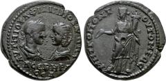Roman Provincial Coins MOESIA INFERIOR. Tomis. Philip I the Arab with Otacilia Severa (244-249). Ae. Obv: AVT M IOVΛ ΦIΛIΠΠOC AVΓ M / ωTAK CEBHPA CEB. Draped busts of Philip, laureate and cuirassed, a