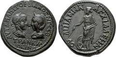 Roman Provincial Coins THRACE. Anchialus. Gordian III, with Tranquillina (238-244). Ae. Obv: AVT K M ANT ΓOPΔIANOC AVΓ CЄB / TPANKVΛΛEINA. Draped busts of Gordian, laureate, draped and cuirassed, and 