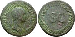 Roman Imperial Coins AGRIPPINA I (Died 33). Sestertius. Rome. Struck under Claudius. Obv: AGRIPPINA M F GERMANICI CAESARIS. Draped bust right. Rev: TI CLAVDIVS CAESAR AVG GERM P M TR P IMP P P. Large 