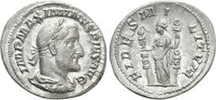 Roman Imperial Coins MAXIMINUS THRAX (235-238). Denarius. Rome. Obv: IMP MAXIMINVS PIVS AVG. Laureate, draped and cuirassed bust right. Rev: FIDES MILITVM. Fides standing left, holding signum in each 