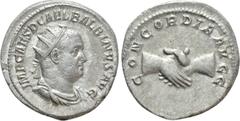 Roman Imperial Coins BALBINUS (238). Antoninianus. Rome. Obv: IMP CAES D CAE L BALBINVS AVG. Radiate, draped and cuirassed bust right. Rev: CONCORDIA AVGG. Clasped hands. RIC 10. Condition: Good very 