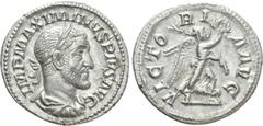Roman Imperial Coins MAXIMINUS THRAX (235-238). Denarius. Rome. Obv: IMP MAXIMINVS PIVS AVG. Laureate, draped and cuirassed bust right. Rev: VICTORIA AVG. Victory advancing right, holding palm branch 