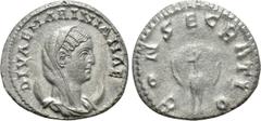 Roman Imperial Coins DIVA MARINIANA (Died before 253). Antoninianus. Rome. Obv: DIVAE MARINIANAE. Veiled and draped bust right, set on crescent. Rev: CONSECRATIO. Peacock standing facing, head left, w