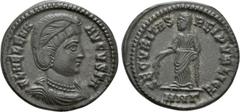 Roman Imperial Coins HELENA (Augusta, 324-328/30). Follis. Nicomedia. Obv: FL HELENA AVGVSTA. Diademed and mantled bust right. Rev: SECVRITAS REI PVBLICE / MNΓ. Securitas standing left, holding branch