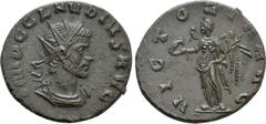 Roman Imperial Coins CLAUDIUS II GOTHICUS (268-270). Antoninianus. Rome. Obv: IMP C CLAVDIVS AVG. Radiate and cuirassed bust right. Rev: VICTORIA AVG. Victory standing left, holding wreath and palm br