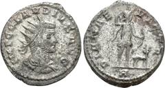 Roman Imperial Coins CLAUDIUS II GOTHICUS (268-270). Antoninianus. Antioch. Obv: IMP C CLAVDIVS AVG. Radiate, draped and cuirassed bust right. Rev: DIANAE VICTR / H. Diana standing right, drawing arro