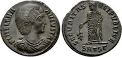 Roman Imperial Coins HELENA (Augusta, 324-328/30). Follis. Thessalonica. Obv: FL HELENA AVGVSTA. Diademed and mantled bust right. Rev: SECVRITAS REIPVBLICE / SMTSΓ. Securitas standing left, holding br