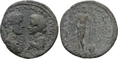 The Dr. F. Jarman Collection: Mints of the Roman Empire - Part II CARIA. Cnidus. Caracalla with Plautilla (198-217). Ae. Obv: [...] ANTΩNINOC[...]. Laureate, draped and cuirassed bust of Caracalla and