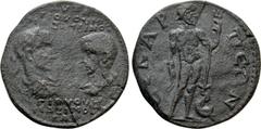 The Dr. F. Jarman Collection: Mints of the Roman Empire - Part II PHRYGIA. Eucarpea. Maximinus Thrax, with Maximus Caesar (235-238). Ae. Obv: AVT K Γ IOV OVHΡ MAΞIMЄINOC Γ IOV OVHP MAΞIMOC KAI. Laurea