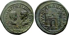 Roman Provincial Coins THRACE. Anchialus. Gordian III, with Tranquillina (238-244). Ae. Obv: AVT K M ANT ΓOPΔIANOC AVΓ CEB / TPANKVΛΛINA. Draped busts of Gordian, laureate and cuirassed, and Tranquill