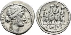 Roman Republican Coins Q. SERVILIUS CAEPIO (M. JUNIUS) BRUTUS. Denarius (54 BC). Rome. Obv: LIBERTAS. Head of Libertas right. Rev: BRVTVS. The consul L. Junius Brutus advancing left between two lictor