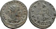 Roman Imperial Coins CLAUDIUS II GOTHICUS (268-270). Antoninianus. Smyrna. Obv: IMP C M AVR CLAVDIVS AVG. Radiate, draped and cuirassed bust right. Rev: VICTORIA AVG / SPQR. Victory advancing left, ho