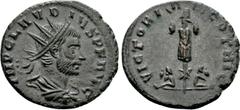 Roman Imperial Coins CLAUDIUS II GOTHICUS (268-270). Antoninianus. Cyzicus. Obv: IMP CLAVDIVS P F AVG. Radiate, draped and cuirassed bust right. Rev: VICTORIAE GOTHIC. Trophy between two captives. RIC