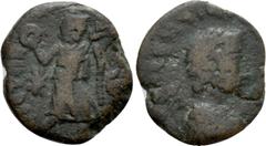 Roman Imperial Coins VALENTINIAN III (425-455). Nummus. Rome. Obv: D N VALENTINIANVS P F AVG. Diademed, draped and cuirassed bust right. Rev: VICTORIA AVGG / (star) - E / [RM]. Victory advancing left,