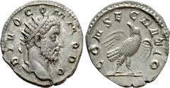 Roman Imperial Coins DIVUS COMMODUS (Died 192). Antoninianus. Rome. Struck under Trajanus Decius (249-251). Obv: DIVO COMMODO. Radiate head right. Rev: CONSECRATIO. Eagle standing right, head left, wi