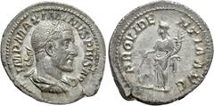 Roman Imperial Coins MAXIMINUS THRAX (235-238). Denarius. Rome. Obv: IMP MAXIMINVS PIVS AVG. Laureate, draped and cuirassed bust right. Rev: PROVIDENTIA AVG. Providentia standing left, holding cornuco