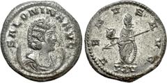 Roman Imperial Coins SALONINA (Augusta, 254-268). Antoninianus. Antioch. Obv: SALONINA AVG. Diademed and draped bust left, set on crescent. Rev: VENVS AVG. Venus standing left, holding helmet and scep