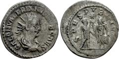 Roman Imperial Coins SALONINUS (Caesar, 258-260). Antoninianus. Samosata. Obv: SALON VALERIANVS NOB CAES. Radiate, draped and cuirassed bust right. Rev: SPES PVBLICA. Saloninus, holding sceptre, and S