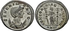 Roman Imperial Coins SEVERINA (Augusta, 270-275). Antoninianus. Rome. Obv: SEVERINA AVG. Diademed and draped bust right set on crescent. Rev: CONCORDIAE MILITVM / B / XXIR. Concordia standing left, ho