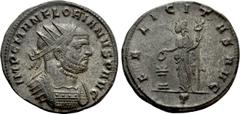 Roman Imperial Coins FLORIANUS (276). Antoninianus. Siscia. Obv: IMP C M AN FLORIANVS P AVG. Radiate and cuirassed bust right. Rev: FELICITAS AVG / T. Felicitas standing left, holding caduceus and sac