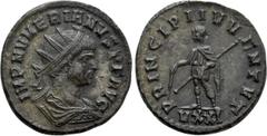 Roman Imperial Coins NUMERIAN (283-284). Antoninianus. Ticinum. Obv: IMP NVMERIANVS P F AVG. Radiate, draped and cuirassed bust right. Rev: PRINCIPI IVVENTVT / VXXI. Numerian standing left, holding ba