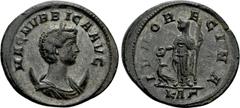 Roman Imperial Coins MAGNIA URBICA (Augusta, 283-285). Antoninianus. Rome. Obv: MAGN URBICA AVG. Diademed and draped bust right, set on crescent. Rev: IVNO REGINA / KAς. Juno standing left, holding pa