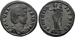 Roman Imperial Coins GALERIA VALERIA (Augusta, 293-311). Follis. Cyzicus. Obv: GAL VALERIA AVG. Diademed and draped bust right. Rev: VENERI VICTRICI / MKΔ. Venus standing left, lifting dress and holdi