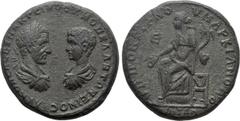 Roman Provincial Coins MOESIA INFERIOR. Marcianopolis. Macrinus, with Diadumenian (217-218). Ae Pentassarion. Pontianus, legatus consularis. Obv: AVT K M OΠEΛ CEV MAKPEINOC K M OΠEΛ ANTΩNEINOC. Laurea