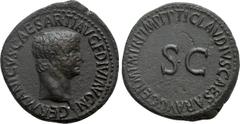 Roman Imperial Coins GERMANICUS (Died 19). As. Rome. Struck under Claudius. Obv: GERMANICVS CAESAR TI AVG F DIVI AVG N. Bare head right. Rev: TI CLAVDIVS CAESAR AVG GERM P M TR P IMP P P. Large S C. R