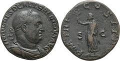 Roman Imperial Coins BALBINUS (238). Sestertius. Rome. Obv: IMP CAES D CAE L BALBINVS AVG. Laureate, draped and cuirassed bust right. Rev: P M TR P COS II P P / S - C. Balbinus standing left, holding 