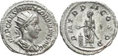 Roman Imperial Coins GORDIAN III (238-244). Antoninianus. Rome. Obv: IMP CAES M ANT GORDIANVS AVG. Radiate, draped and cuirassed bust right. Rev: P M TR P II COS P P. Gordian standing left, holding sc