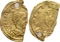 Roman Imperial Coins SALONINUS (Caesar, 258-260). Aureus. Rome. Obv: LIC COR SAL VALERIANVS N CAES. Bareheaded and draped bust right. Rev: PIETAS AVGG. Sacrificial implements. RIC 17; Calicó 3688. Ext