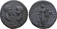Roman Provincial Coins MOESIA INFERIOR. Marcianopolis. Macrinus, with Diadumenian (217-218). Ae Pentassarion. Pontianus, legatus consularis. Obv: AVT K OΠEΛ CEV MAKPEINOC K M OΠEΛ ANTΩNEINOC. Confront