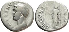 Roman Imperial Coins OTHO (69). Denarius. Rome. Obv: IMP OTHO CAESAR AVG TR P. Bare head left. Rev: SECVRITAS P R. Securitas standing left, holding wreath and sceptre. RIC² 12. Condition: Fine. Weight